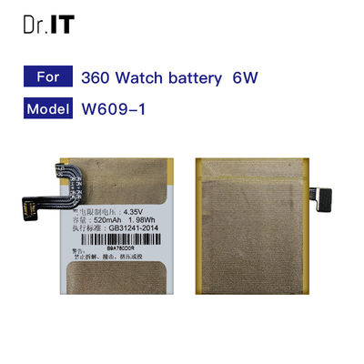bending resistance Smart Watch Battery Original 520mAh 3.85V Rechargeable